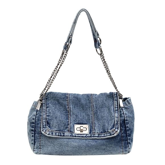 Denim Tote Bag Jean Purses Adjustable Chain Shoulder Handbag UwU - Picture 1 of 8